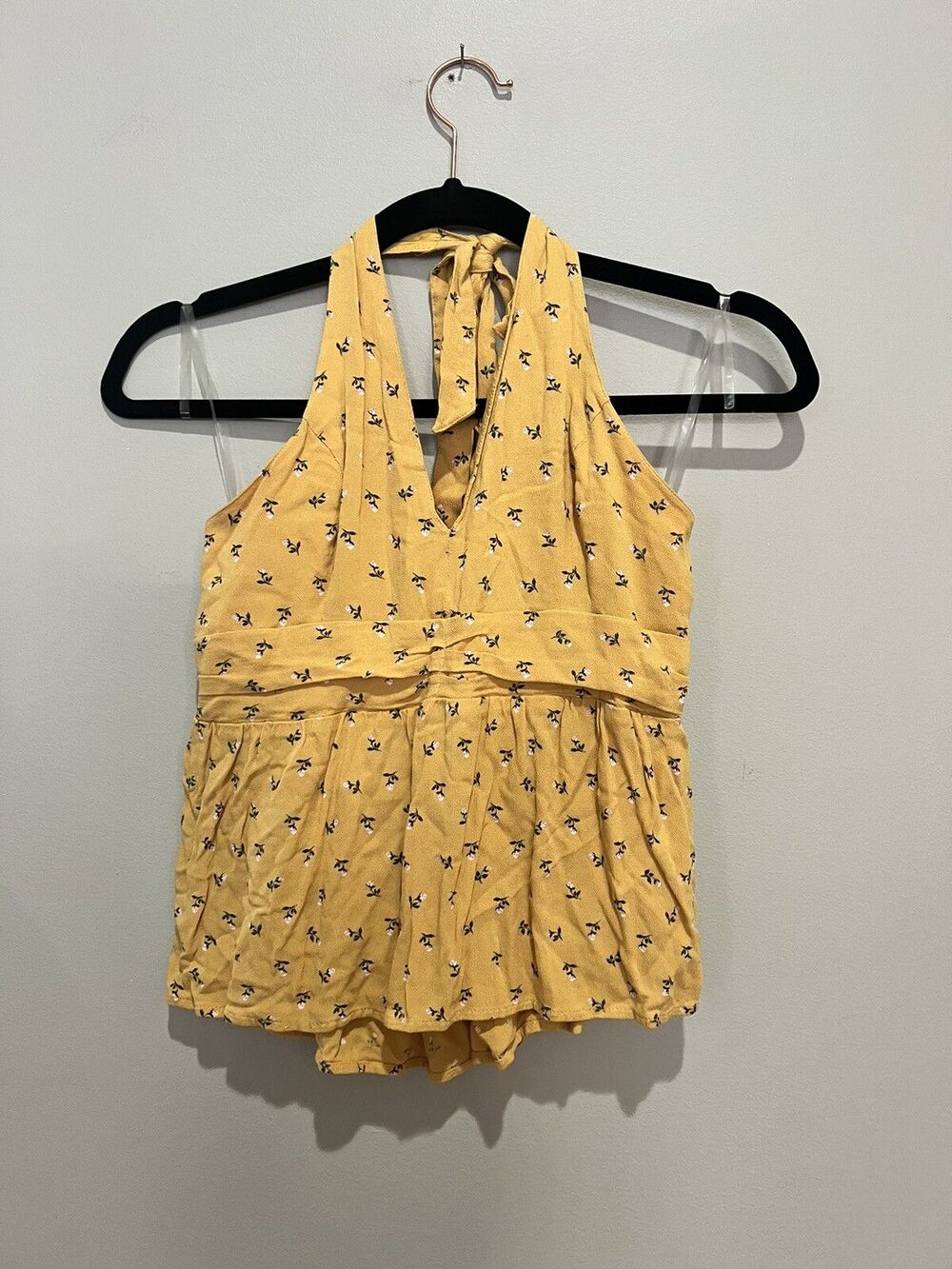 American Eagle - Yellow Printed Halter Top - Small